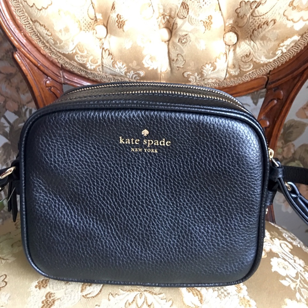 kate spade Black Pebbled Leather Crossbody Bag